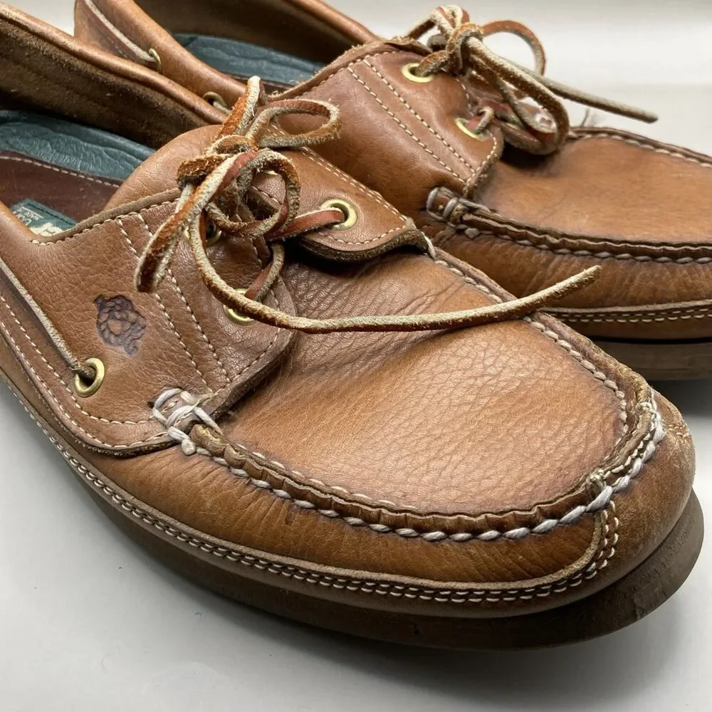 DEXTER Men's Brown Leather Boat Shoes Lace Up Casual Size 11 M 904648